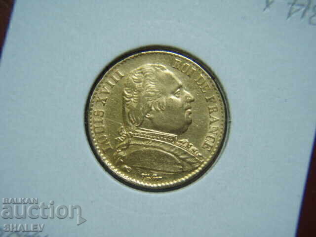 20 Franci 1814 A Franța (20 franka Frantsiya) /2/ - AU (zlato) - 7 20 Franci 1814 A Franța (20 franka Frantsiya) /2/ - AU (zlato) - 7