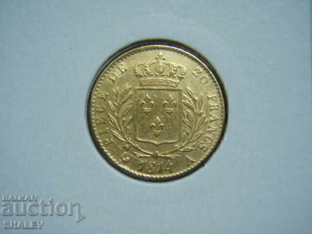 20 Franci 1814 A Franța (20 franka Frantsiya) /2/ - AU (zlato)