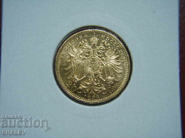 Licitație 20 Coroane 1894 Austria (20 korona Avstriya) / 1 - AU+ (zlato)