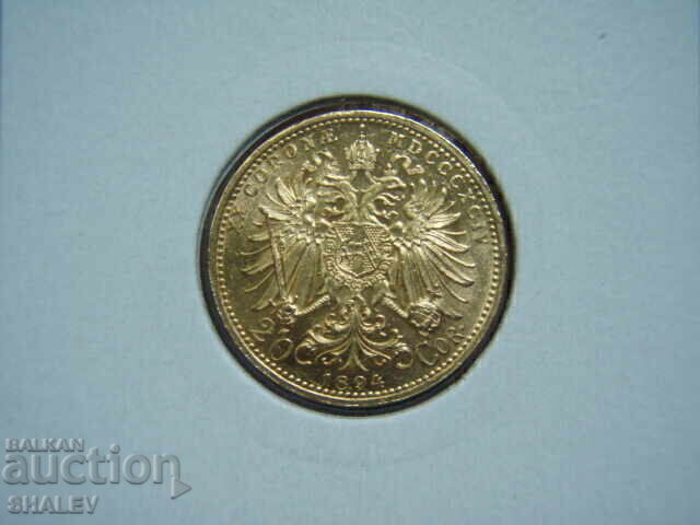 20 Coroane 1894 Austria (20 korona Avstriya) / 1 - AU+ (zlato)