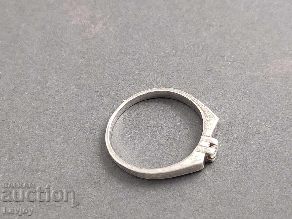 Сребърен пръстен с камъче - 5