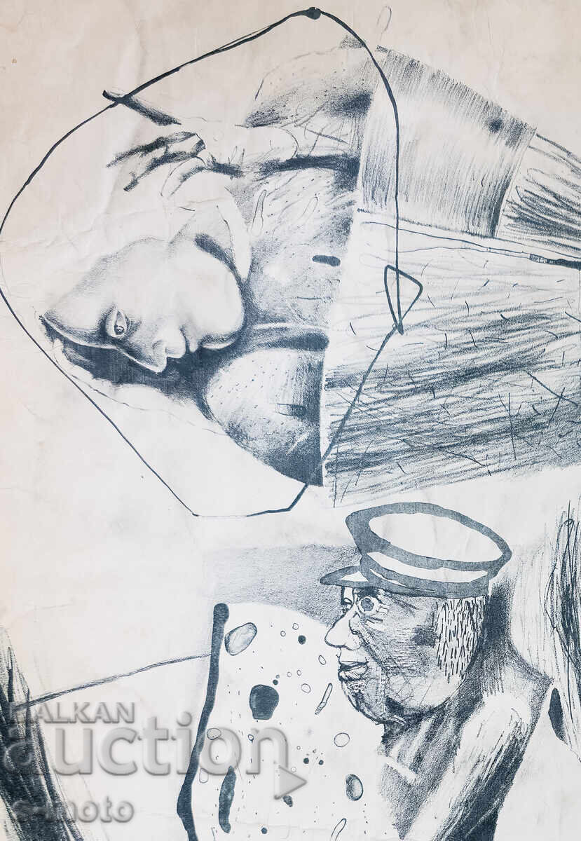 Γραφικά, λιθογραφία, αφαίρεση, παραστατική σύνθεση - 7