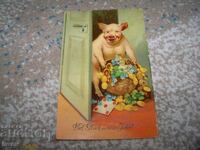 Veche felicitare austriacă de Anul Nou cu porc