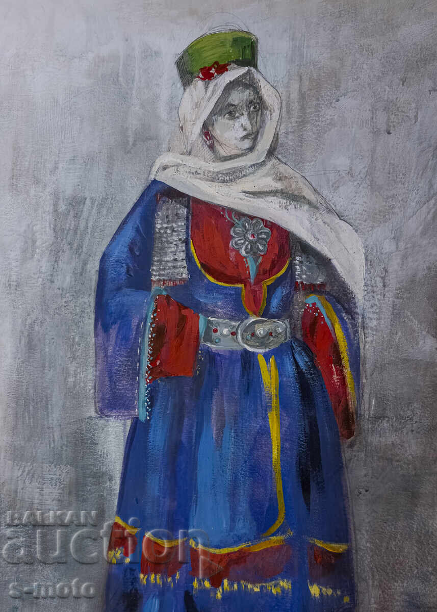 Доставка на Картина гваш сценография женски портрет