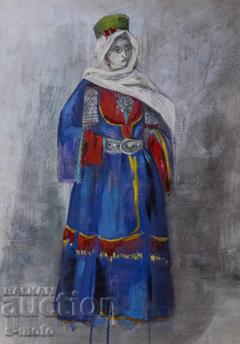 Картина гваш сценография женски портрет - 6