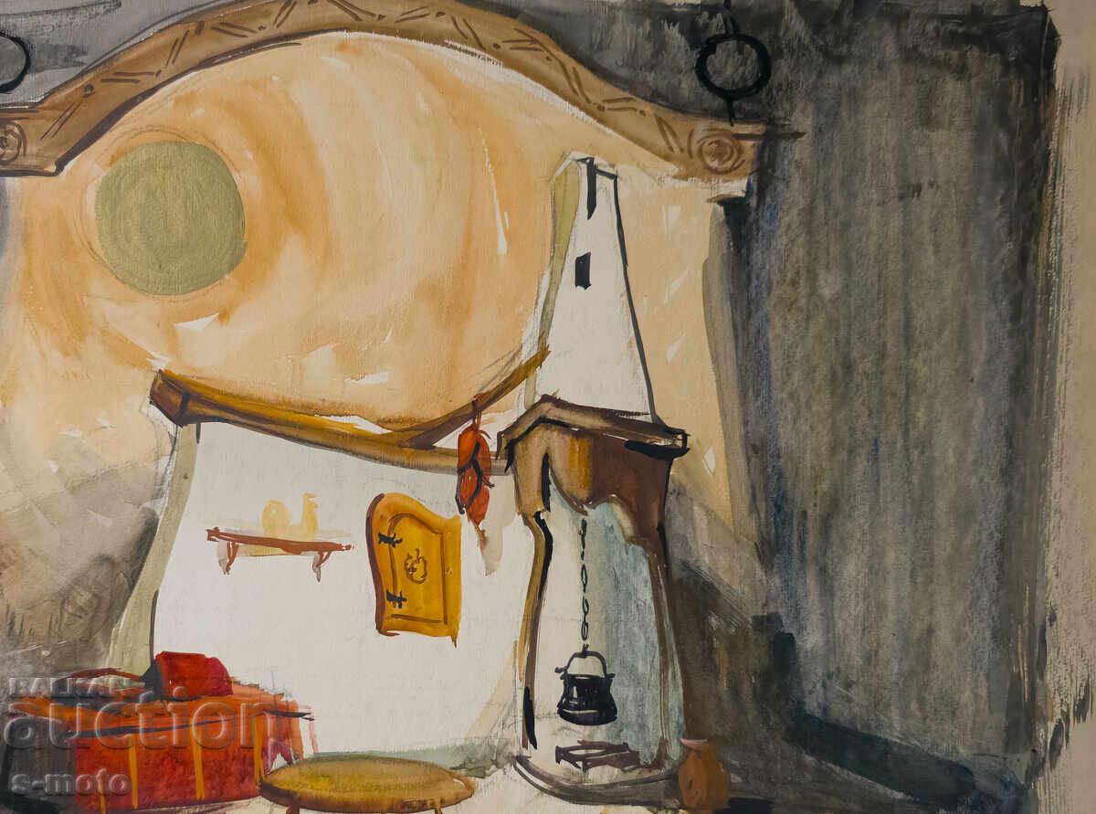 Доставка на Картина акварел сценография интериор