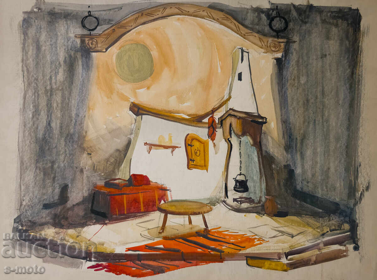 Картина акварел сценография интериор