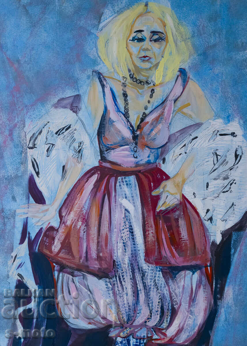 Доставка на Картина гваш сценография женски портрет