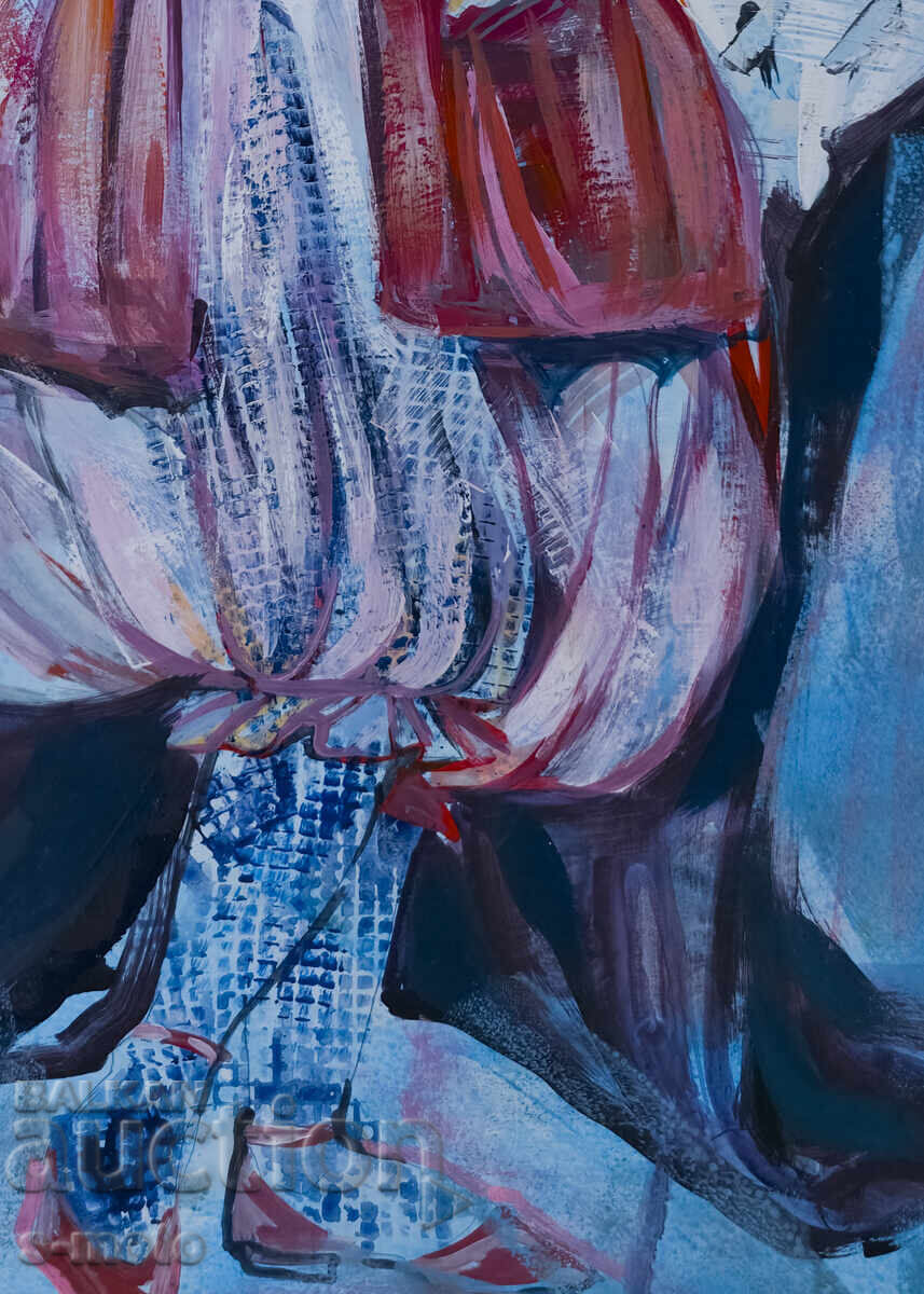 Картина гваш сценография женски портрет - 6