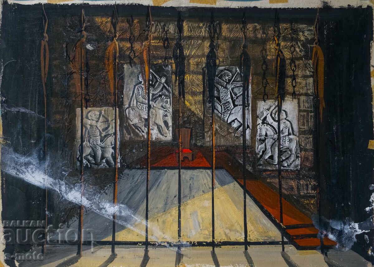 Картина гваш сценография интериор с цена 300.00 лв. | € 153.39 Картина гваш сценография интериор с цена 300.00 лв. | € 153.39