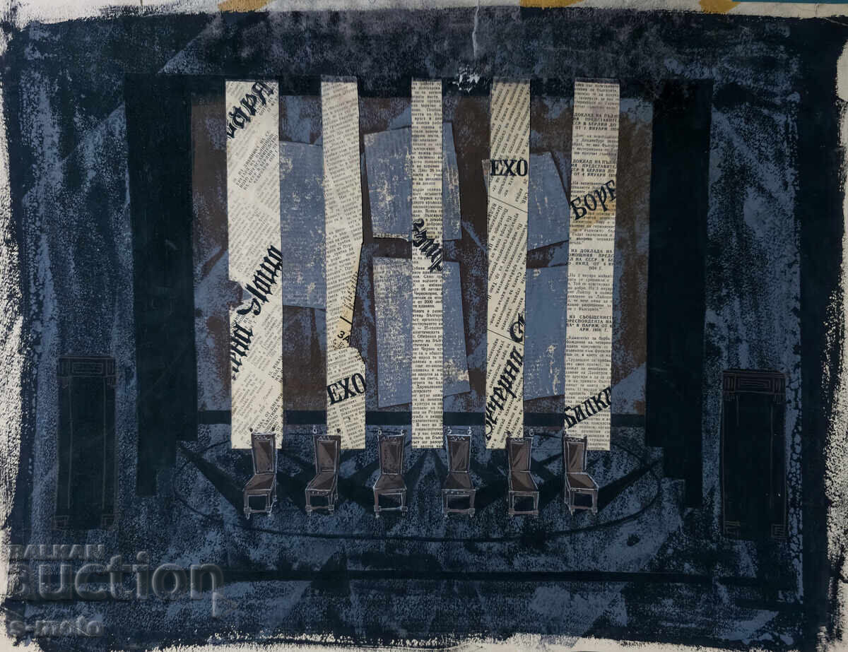 Картина гваш сценография интериор