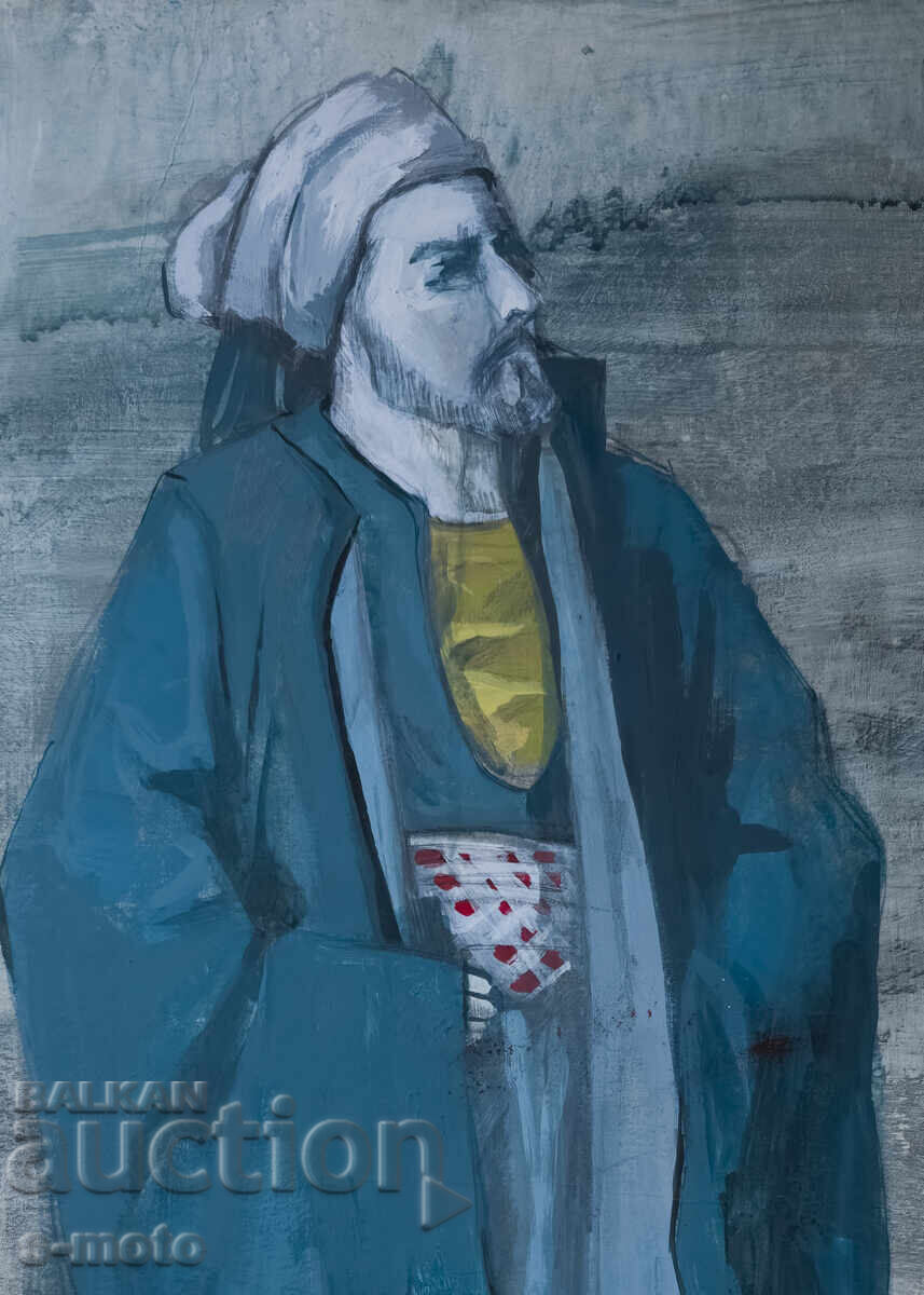 Gouache painting, stage design, male portrait - 5 Gouache painting, stage design, male portrait - 5