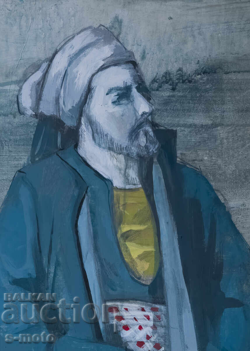 Gouache painting, stage design, male portrait - 6 Gouache painting, stage design, male portrait - 6