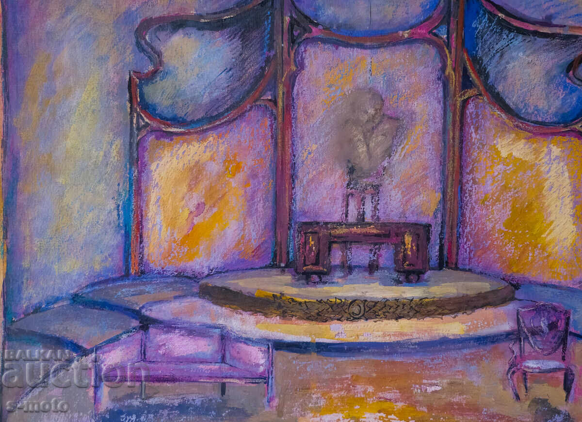 Картина гваш сценография интериор - 5 Картина гваш сценография интериор - 5