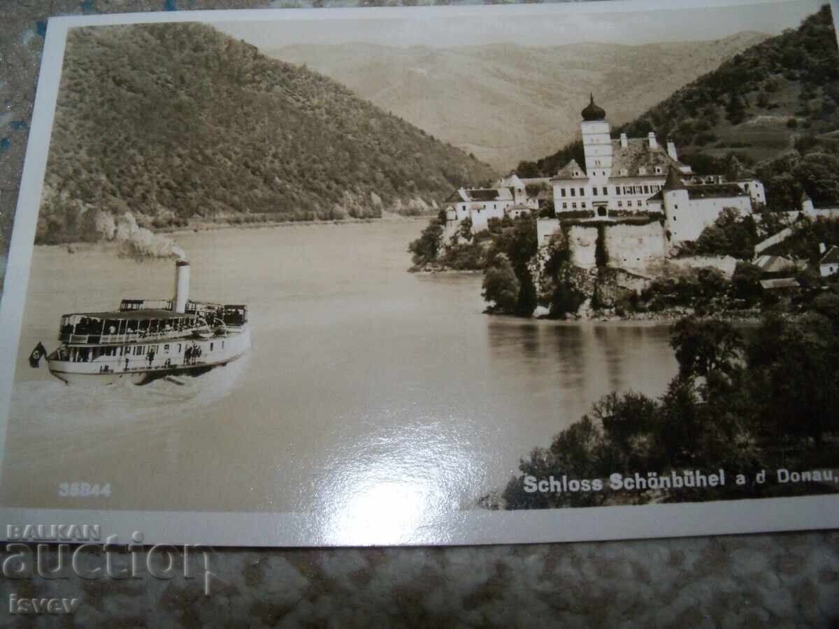 Auction  Austrian postcard with a steamship and Schönbühel Castle