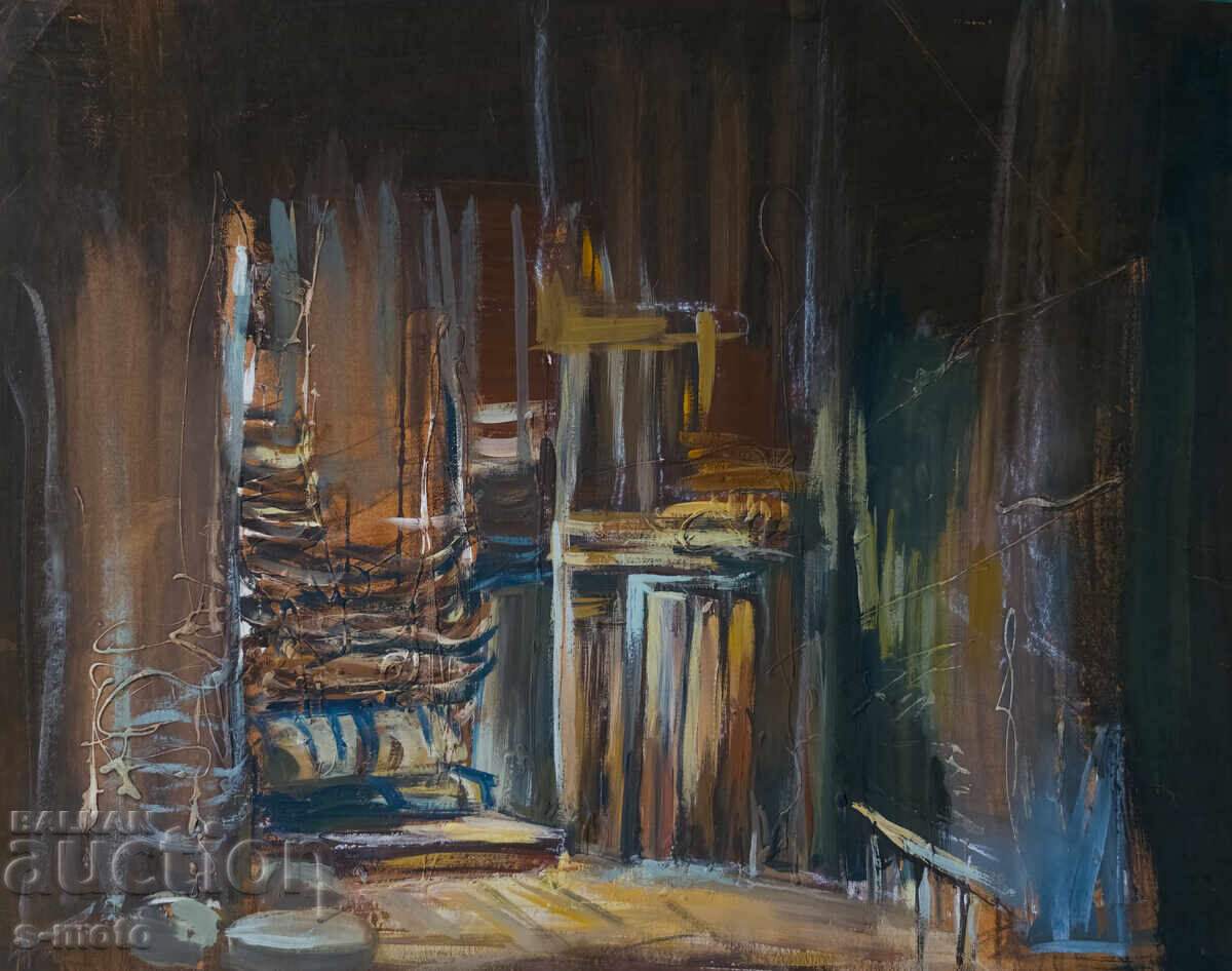 Έργο γκουάς, σκηνογραφία, εσωτερικό με τιμή 200.00 BGN | € 102.26