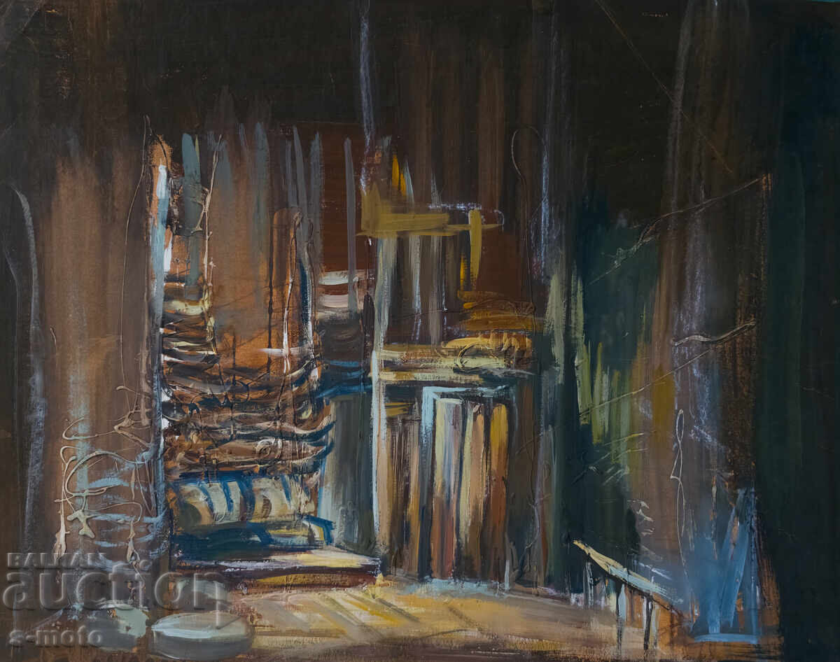 Έργο γκουάς, σκηνογραφία, εσωτερικό