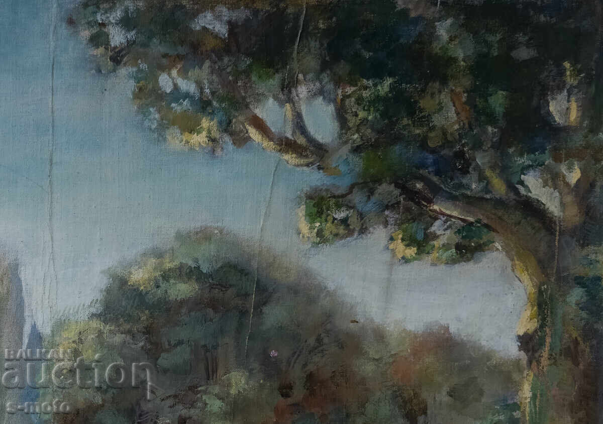 Παλιός ελαιογραφικός πίνακας τοπίου - 5