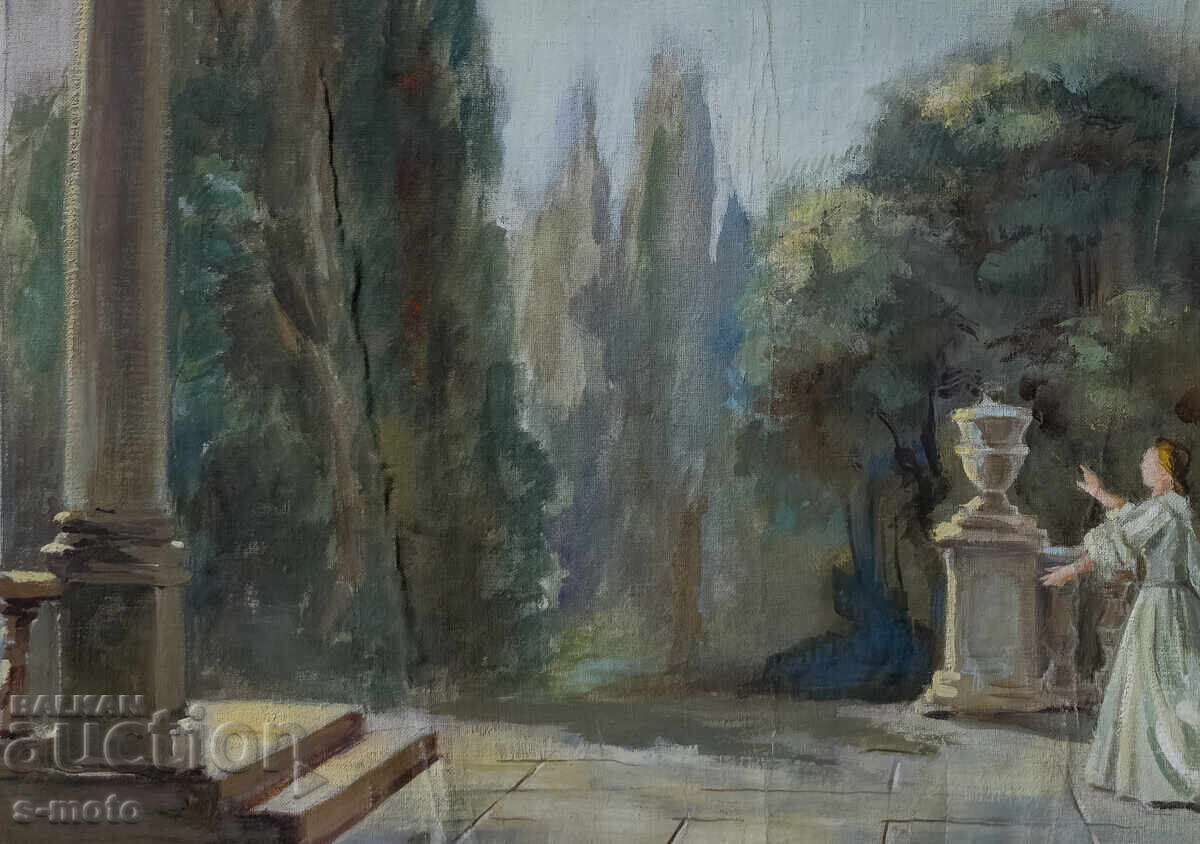 Παλιός ελαιογραφικός πίνακας τοπίου - 6