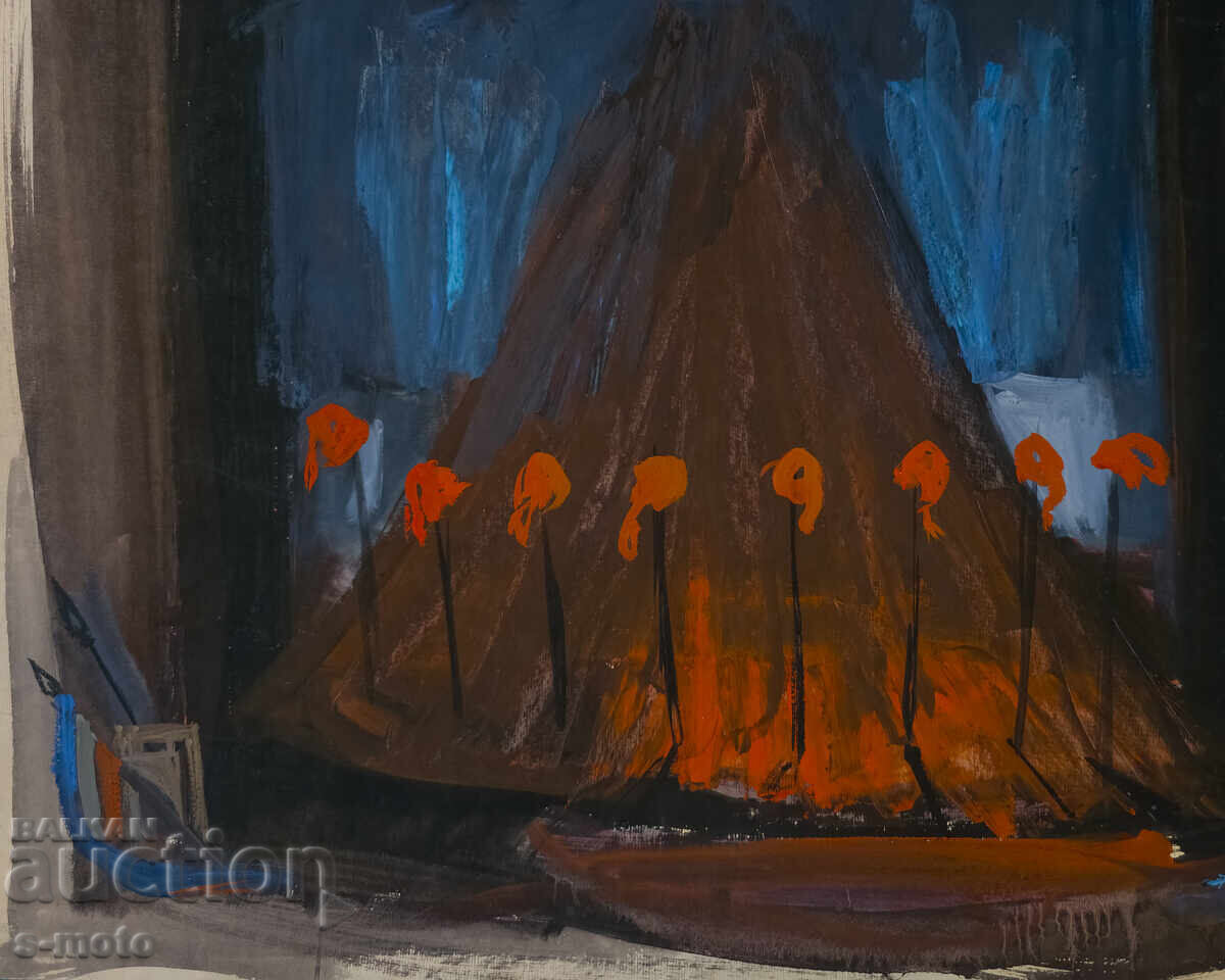 Картина гваш сценография интериор - 5 Картина гваш сценография интериор - 5