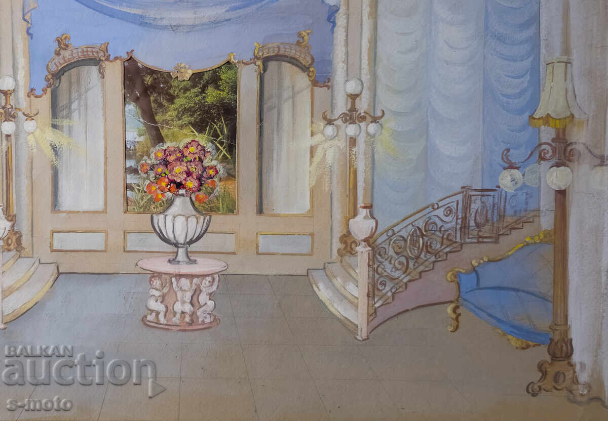 Картина гваш сценография интериор - 5 Картина гваш сценография интериор - 5