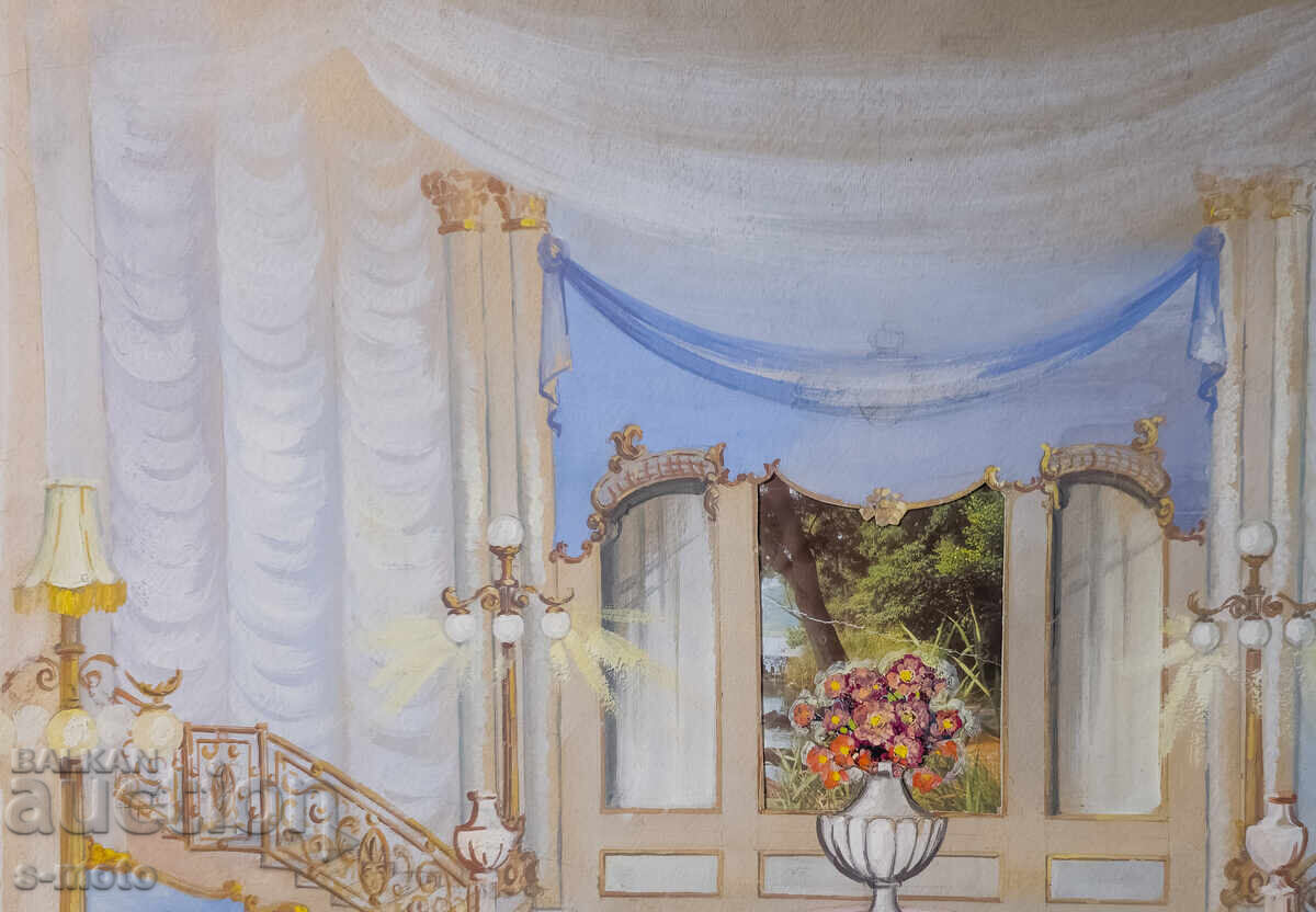 Картина гваш сценография интериор - 6 Картина гваш сценография интериор - 6