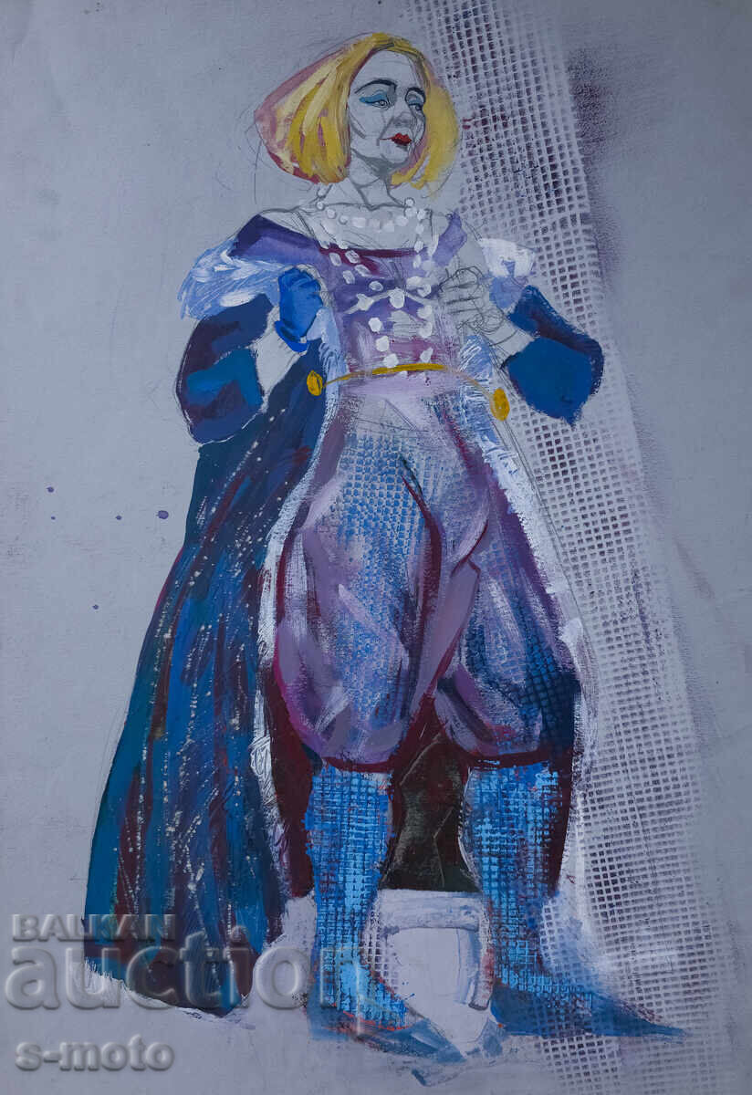 Γκουάς ζωγραφική σκηνή γυναικείο πορτρέτο με τιμή 300.00 BGN | € 153.39 Γκουάς ζωγραφική σκηνή γυναικείο πορτρέτο με τιμή 300.00 BGN | € 153.39