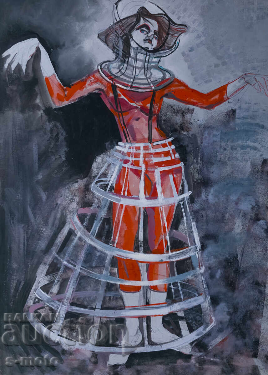 Γκουάς ζωγραφική σκηνή γυναικείο πορτρέτο με τιμή 300.00 BGN | € 153.39 Γκουάς ζωγραφική σκηνή γυναικείο πορτρέτο με τιμή 300.00 BGN | € 153.39