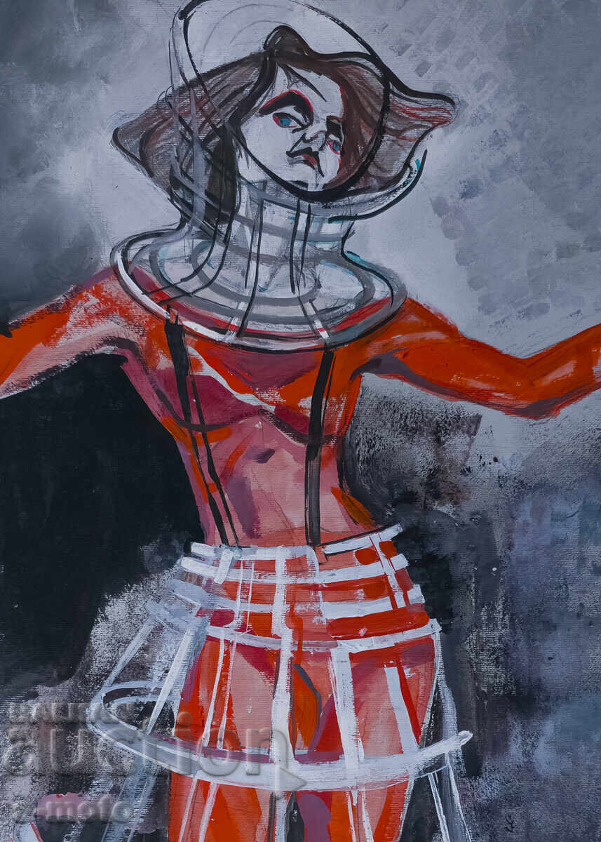 Γκουάς ζωγραφική σκηνή γυναικείο πορτρέτο - 5 Γκουάς ζωγραφική σκηνή γυναικείο πορτρέτο - 5