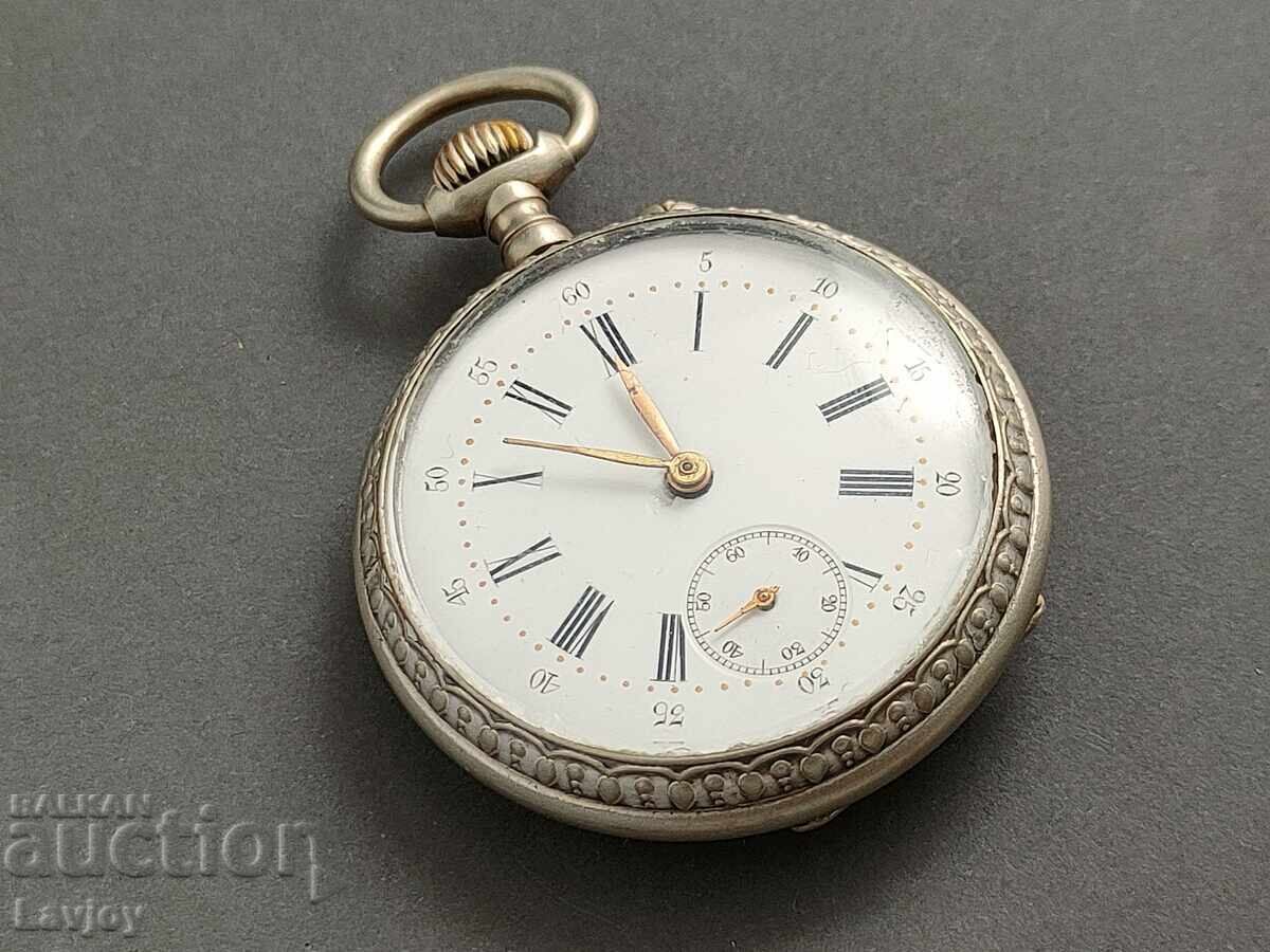 Ceas de buzunar argintat scenă de vânătoare cu preț € 90.00 | 176.03 BGN