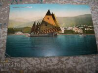 Veche carte poștală din Abbazia cu barcă cu pânze 1903