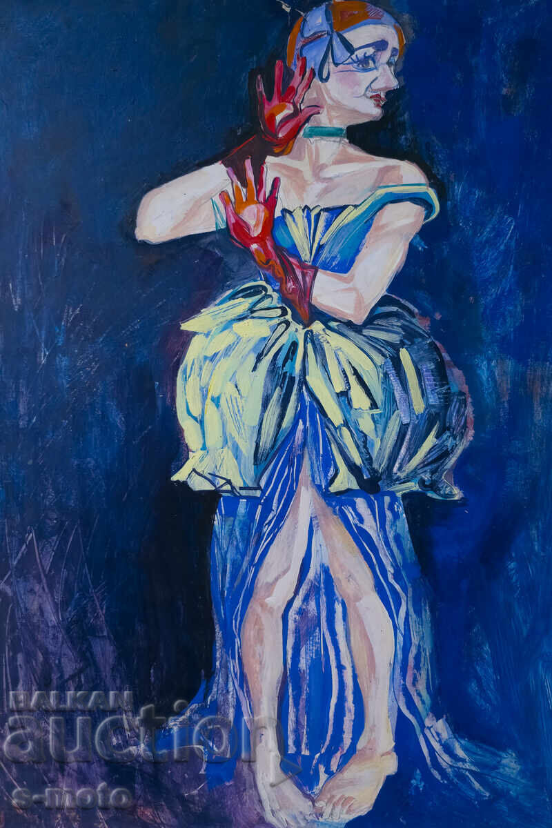 Картина гваш сценография женски портрет с цена 300.00 лв. | € 153.39