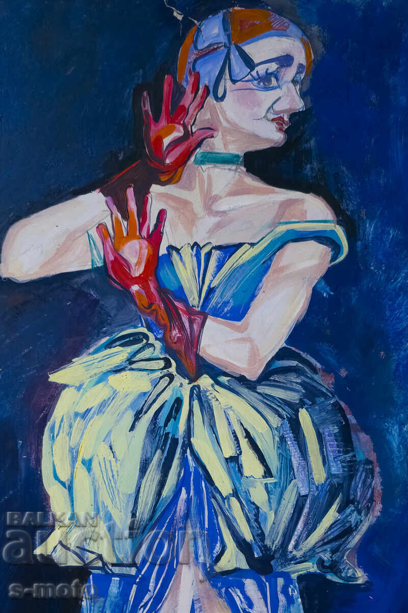 Аукцион Картина гваш сценография женски портрет