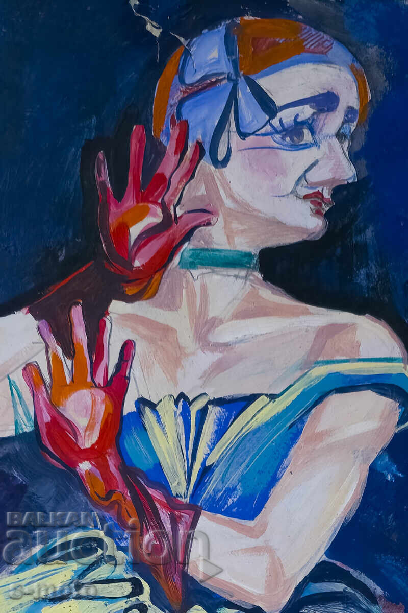 Картина гваш сценография женски портрет - 5