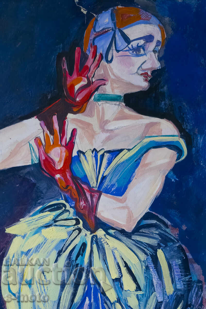 Картина гваш сценография женски портрет - 6