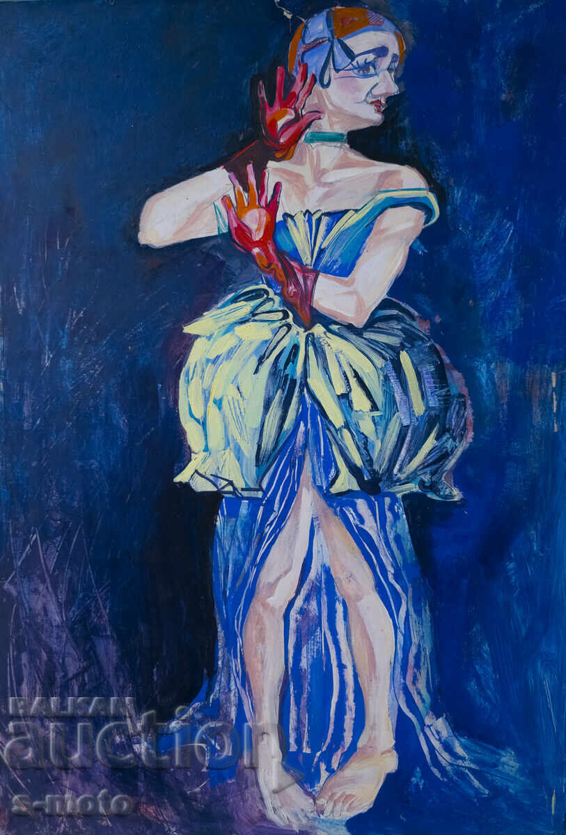 Картина гваш сценография женски портрет