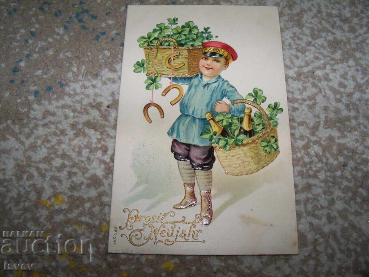 Old Austrian New Year's postcard 1912