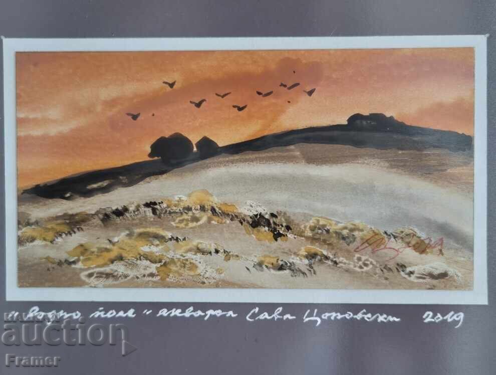 Auction  Watercolor by the great artist STOLETNIKA Sava Tsonovski 12F