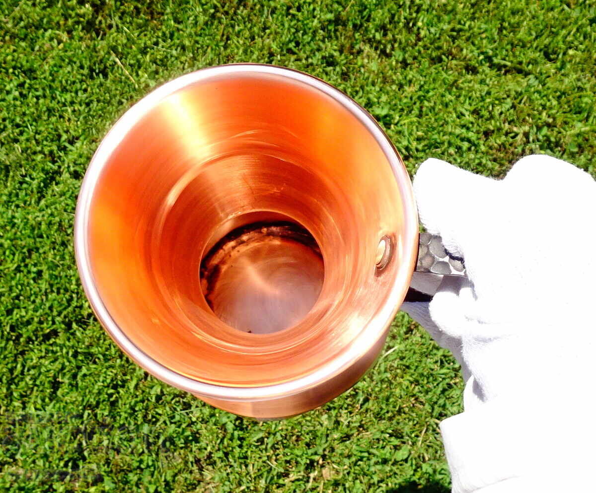 Copper wine jug 2 L, pure copper, embossed with price 69.00 BGN | € 35.28