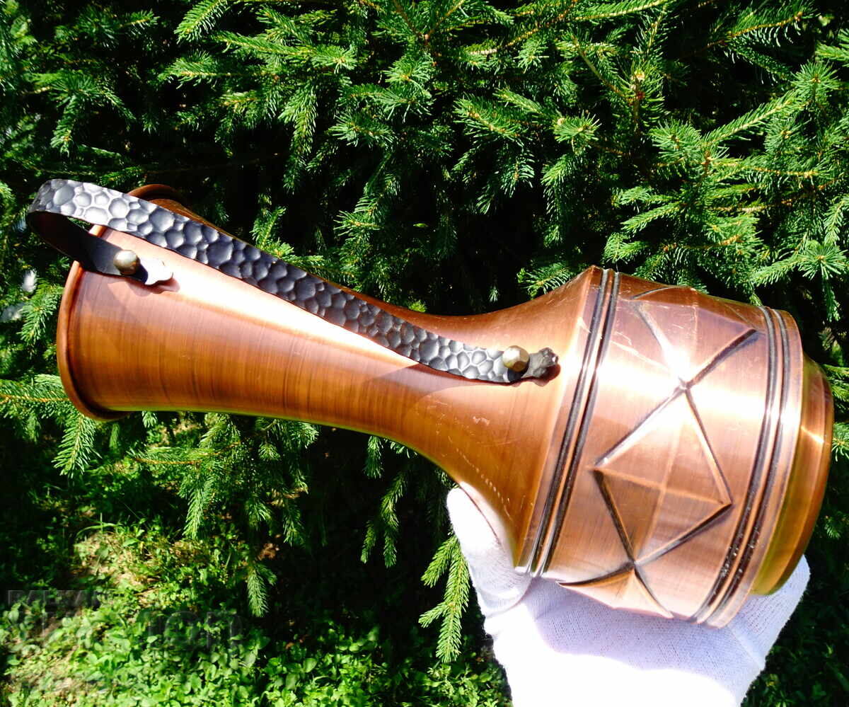 Copper wine jug 2 L, pure copper, embossed - 6