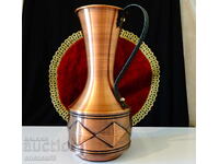 Copper wine jug 2 L, pure copper, embossed