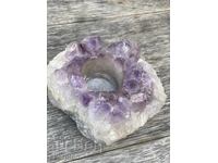 Suport de lumânări tip sfeșnic din ametist