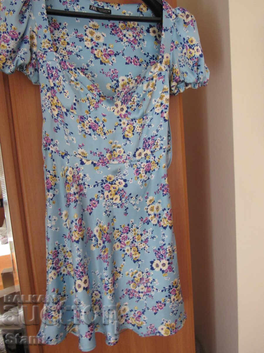 Rochie de satin cu mânecă scurtă ZARA, mărimea M