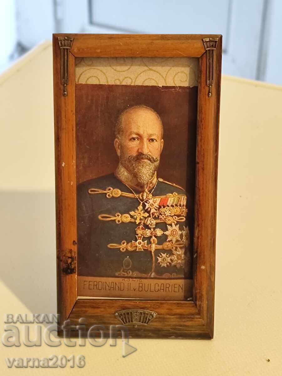 Wooden Art Deco Style Frame + Ferdinand Postcard Wooden Art Deco Style Frame + Ferdinand Postcard