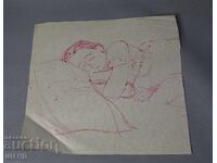 Παλιά Μαεστρική ζωγραφιά κοριτσιού που κοιμάται