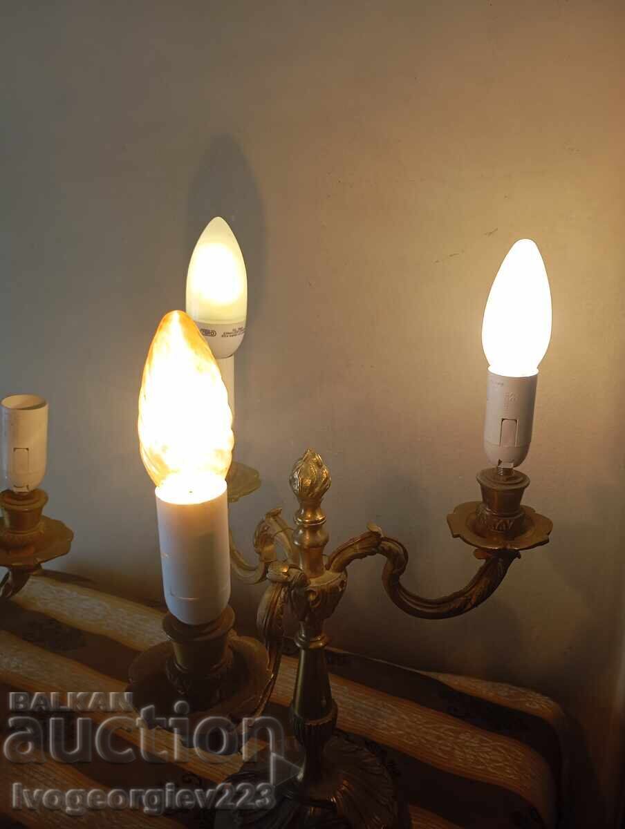 Vintage candlestick-style table lamp set - 5