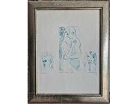 I. Apostolov Dreams 1995 romantic painting drypoint 3/3