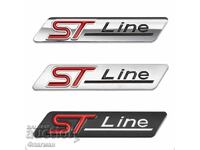 Aluminum "ST Line" emblems for Ford - 80 mm / 21 mm