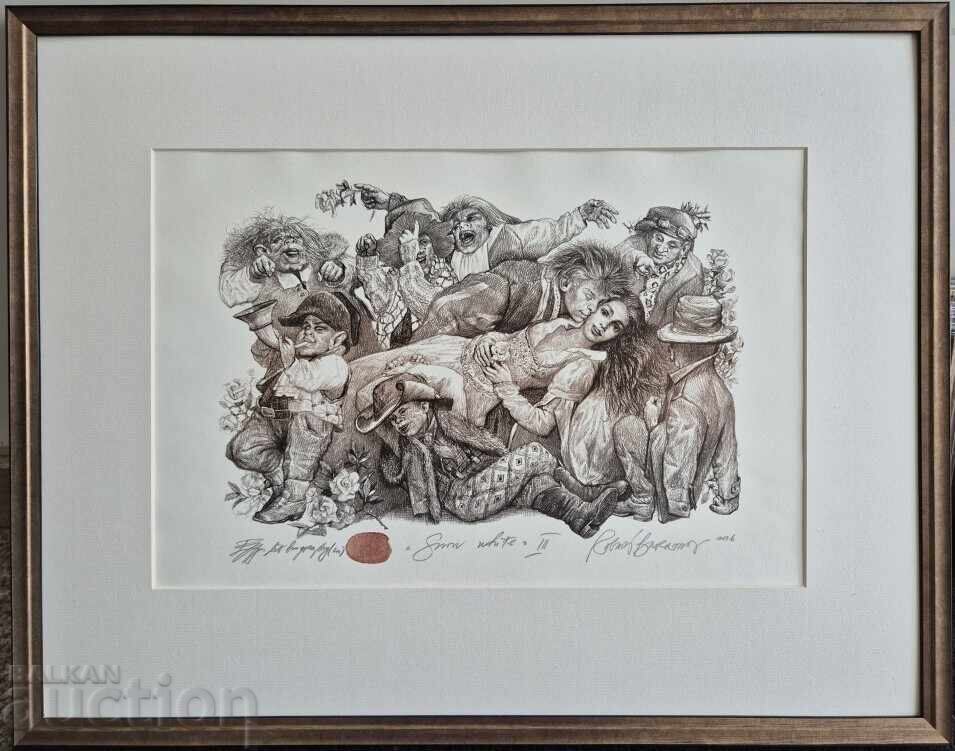 ROBERT BARÂMOV 1966 - 2021 Albă ca Zăpada III 2016g. litografie ROBERT BARÂMOV 1966 - 2021 Albă ca Zăpada III 2016g. litografie