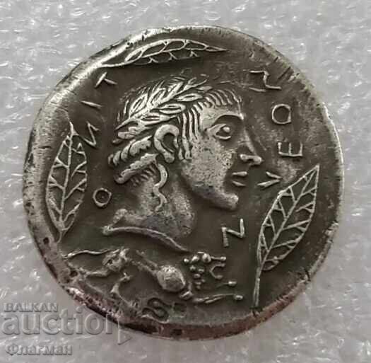 Tetradrahmă gr. Lentini (Λεοντίνοι), Sicilia 480 î.Hr